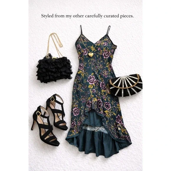 Betsey Johnson NWT Velvet Floral Burnout High-Low Dress Size 14 Prom Wedding - Picture 3 of 11